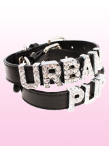 Black Leather Personalised Dog Collar (Diamante Letters) - Black Leather Personalised Dog Collar (Diamante Letters)