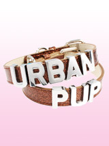 Glitter Brown Personalised Dog Collar (Chrome Letters) - Glitter Brown Personalised Dog Collar (Chrome Letters)