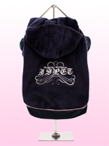 Navy Urban Hip Hoodie - This is the perfect garment to add a bit of glamour to every day and makes a fashion statement that shows you are bang on trend. This soft velour hoodie in navy features a beautifully scripted silver logo, baby pink piping around the elasticised sleeves & hem and is finished with a Lead hole that al...