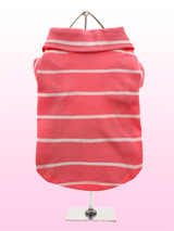 Pink Striped Polo Shirt - Anyone for golf? This is a classic fitting pink - striped polo shirt in breathable durable cotton mesh. The polo shirt has an open neck collar for that smart yet relaxed look.