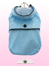 Duck Egg Blue Raincoat - Protect your pup from the rain with this waterproof raincoat. The adjustable draw string hood will keep the raincoat snug to your pup's face, while the soft lining will keep your dog comfortable. The velcro fastenings make it easy to put on and take off your pup. This duck egg blue raincoat is trimm...