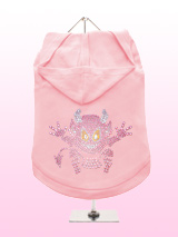 GlamourGlitz Little Devil Dog Hoodie - Exclusive GlamourGlitz 100% Cotton Hoodie. A devilish T-Shirt for your little devil, a beautiful devil design crafted with Pink Rhinestuds that catch a sparkle in the light. Wear on it's own or match with a GlamourGlitz ''Mommy and Me' Women's T-Shirt to complete the look.