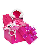Precious Girl Luxury Gift Box Set - A perfectly pink gift for that spoilt little angel, our professionally gift-wrapped luxurious Gift Box Set features a preferred collection of 'pretty in pink' clothing...Pink Quilted Coat with HoodPink Argyle Sweater100% Cotton Pink 'Does My Bum Look Big In This' HoodieFuschia Pink Harness-Lined 'Li...