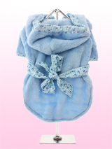 Plush & Fluffy Terry Bathrobe - It's bathtime! Our new Super Soft and Plush Bathrobes are made from Plush Micro-fibre, trimmed with a soft flannel cotton print. Great for wrapping up in after bathtime to relax and dry out. The bathrobe fastens with velcro for a snug fit.